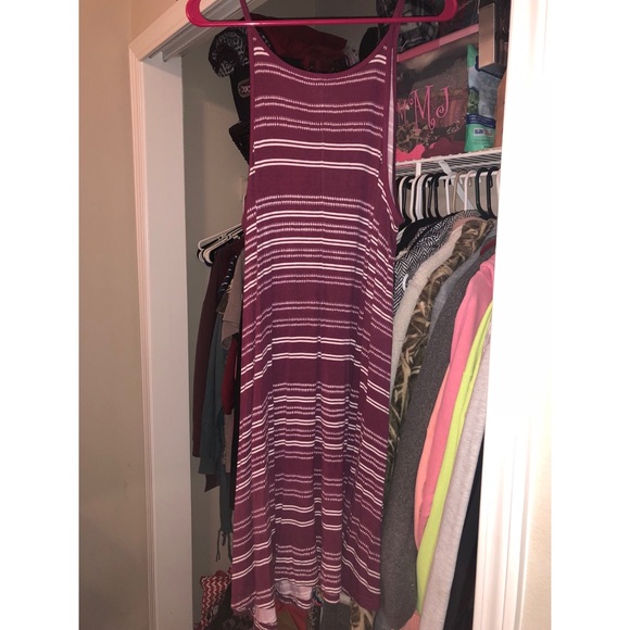 Burgundy Old Navy Stripped Dress - Picture 2 of 2